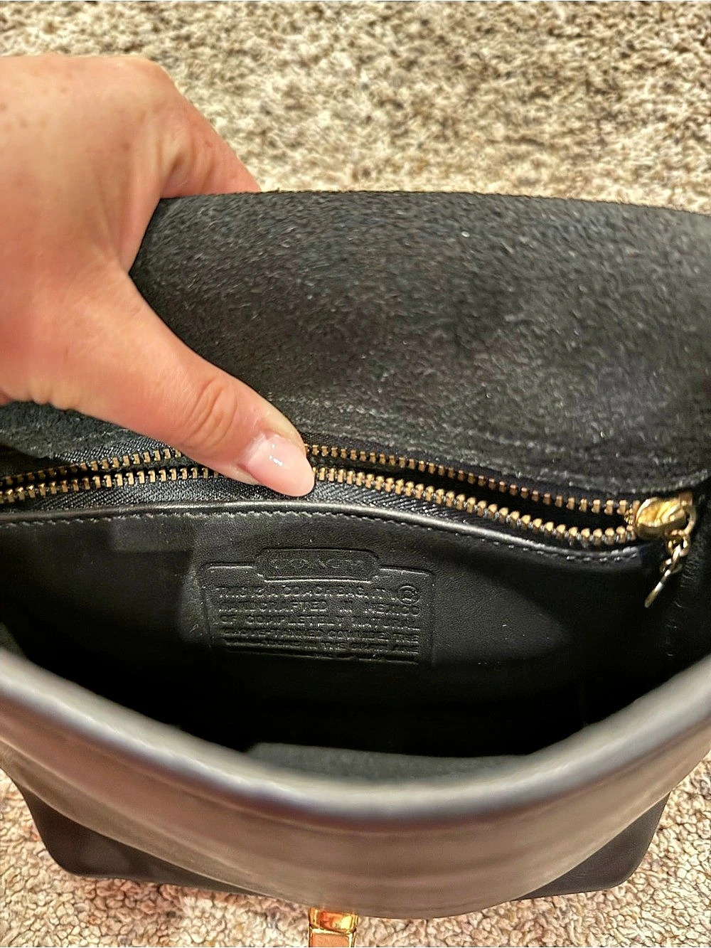 Coach Court Bag Black Leather Crossbody Bag - Picture 6 of 6